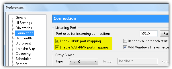 port mapping utorrent